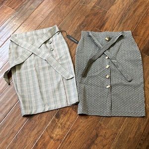 Meg & Margot pencil skirts with ties at top